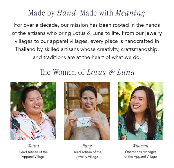 Email: Made by Hand, Made with Meaning, introducing the women of Lotus & Luna